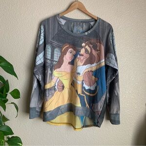 Wet Seal | Large | DISNEY | Beauty and the Beast Hi-Low Sheer back sweatshirt